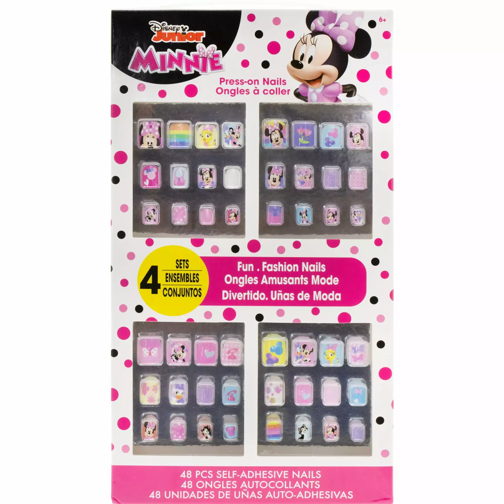 Disney Minnie Mouse - Townley Girl 48 Pcs Press-on Nails Make-up Set for Girls. Ages 6+