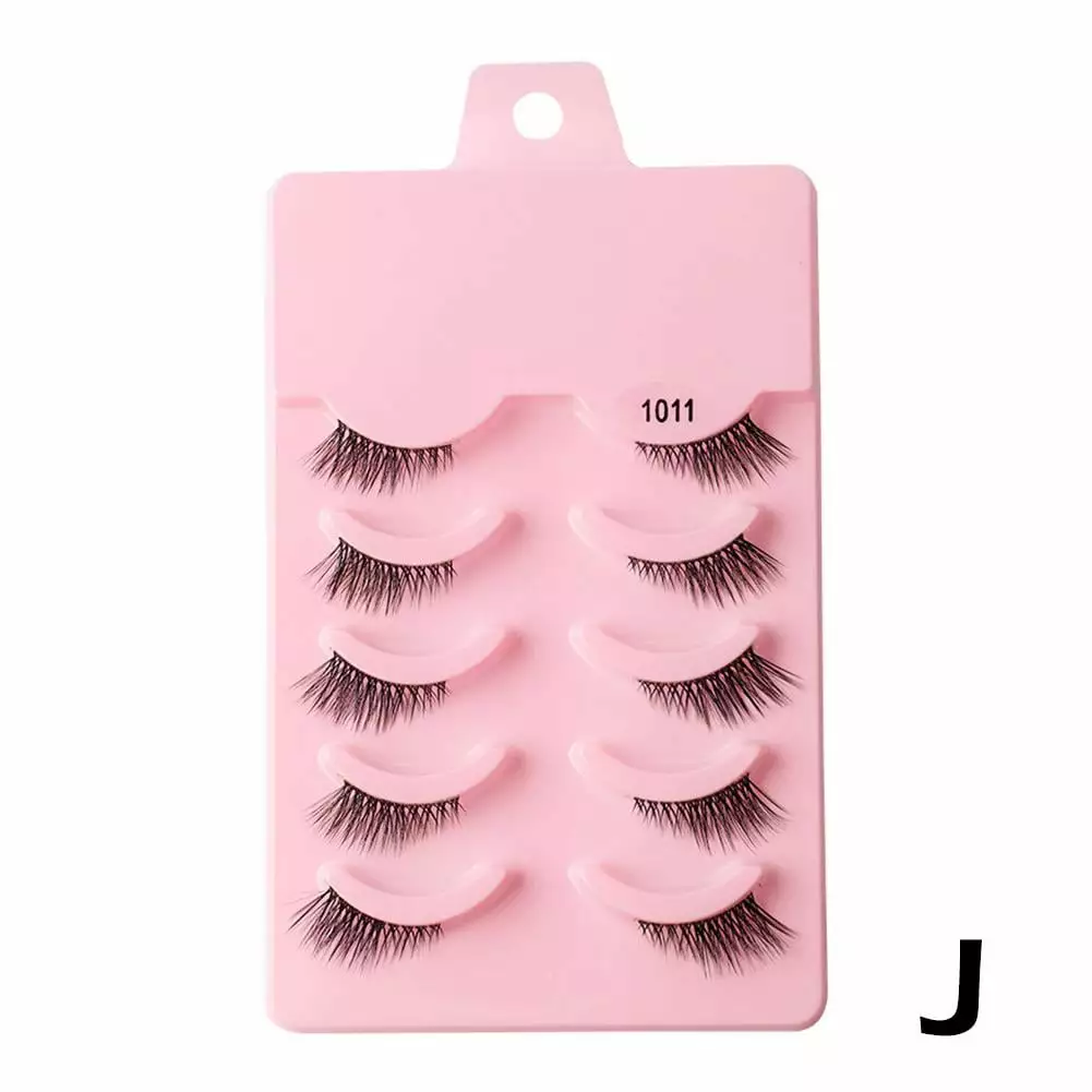 5 Pairs False Eyelashes Natural Half Lashes Makeup GXau Tools X1J6