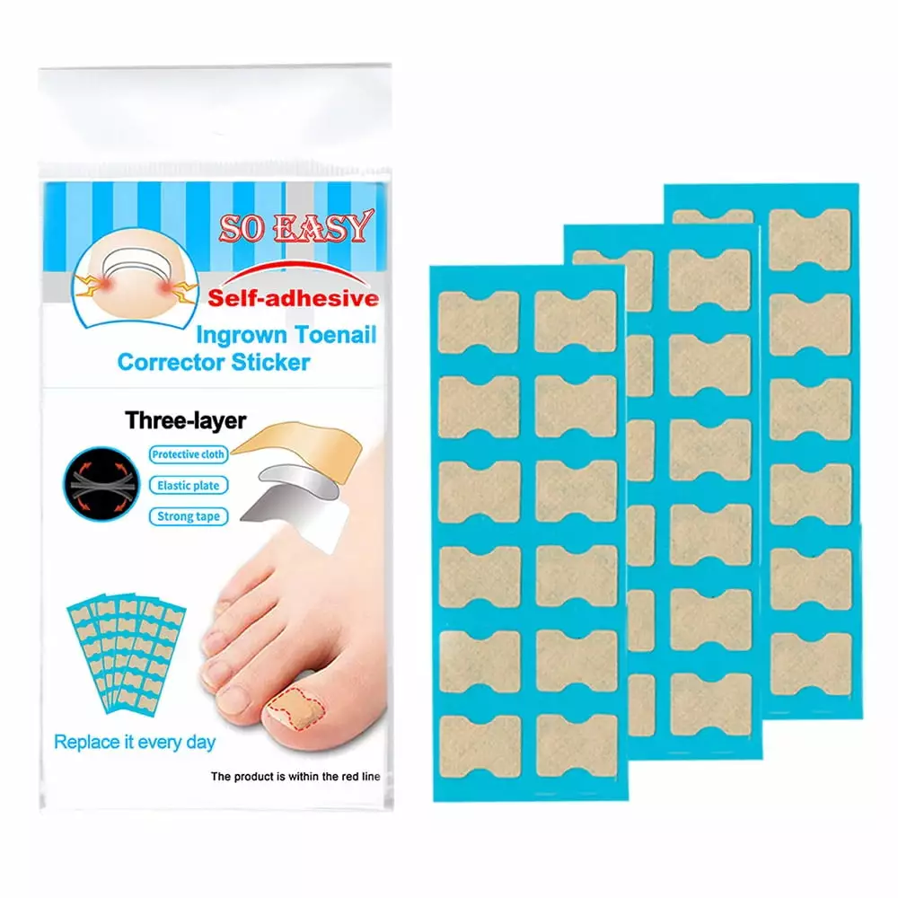 Aibecy Ingrown Toenail Corrector Stickers Foot Care Stickers Non Glue Toenail Patch Adhesive Toenail Correction Pedicure Toe Nail Elastic Patch Sticker Blue Stick Bars