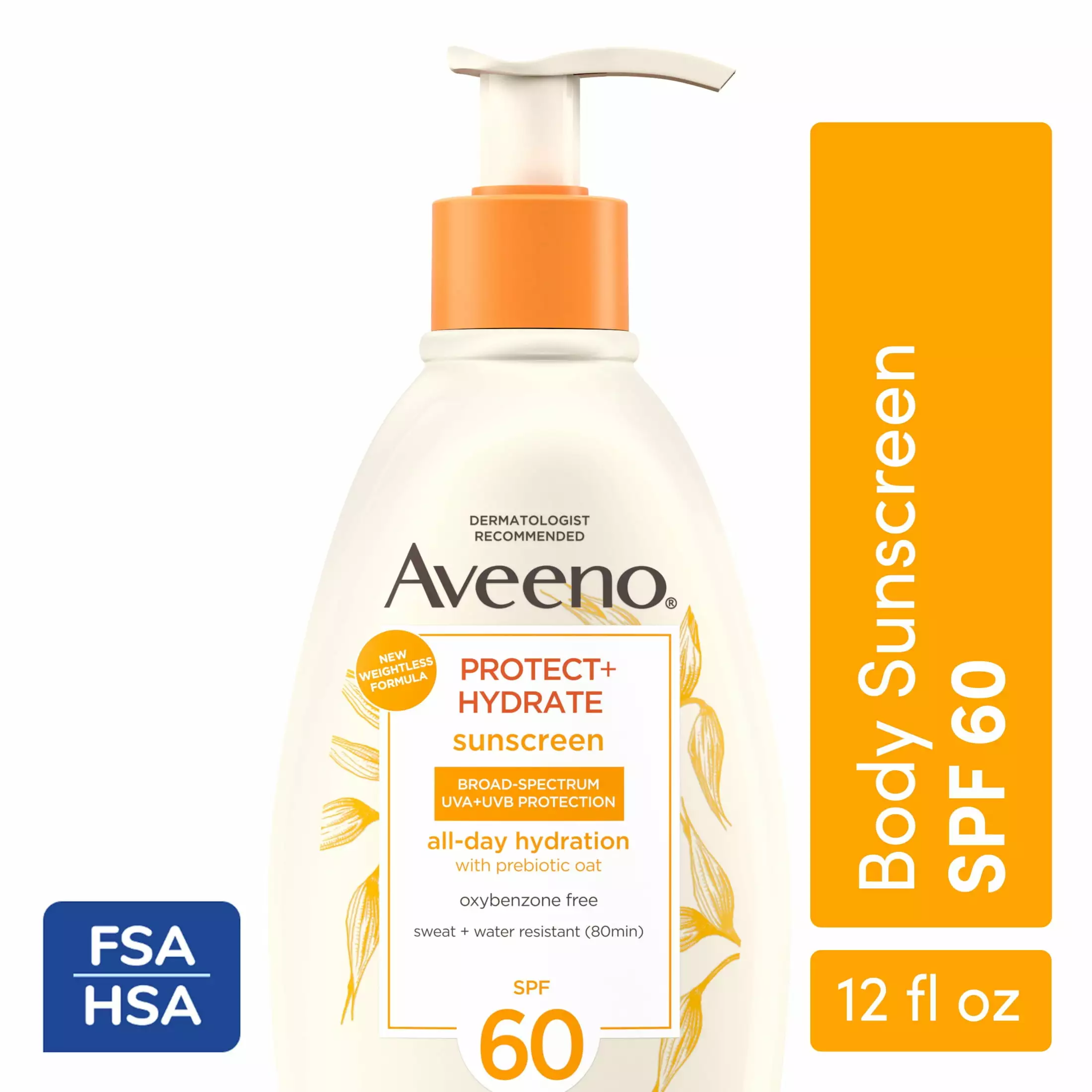 Aveeno Protect + Hydrate Body Sunscreen Lotion. SPF 60. 12.0 fl. oz