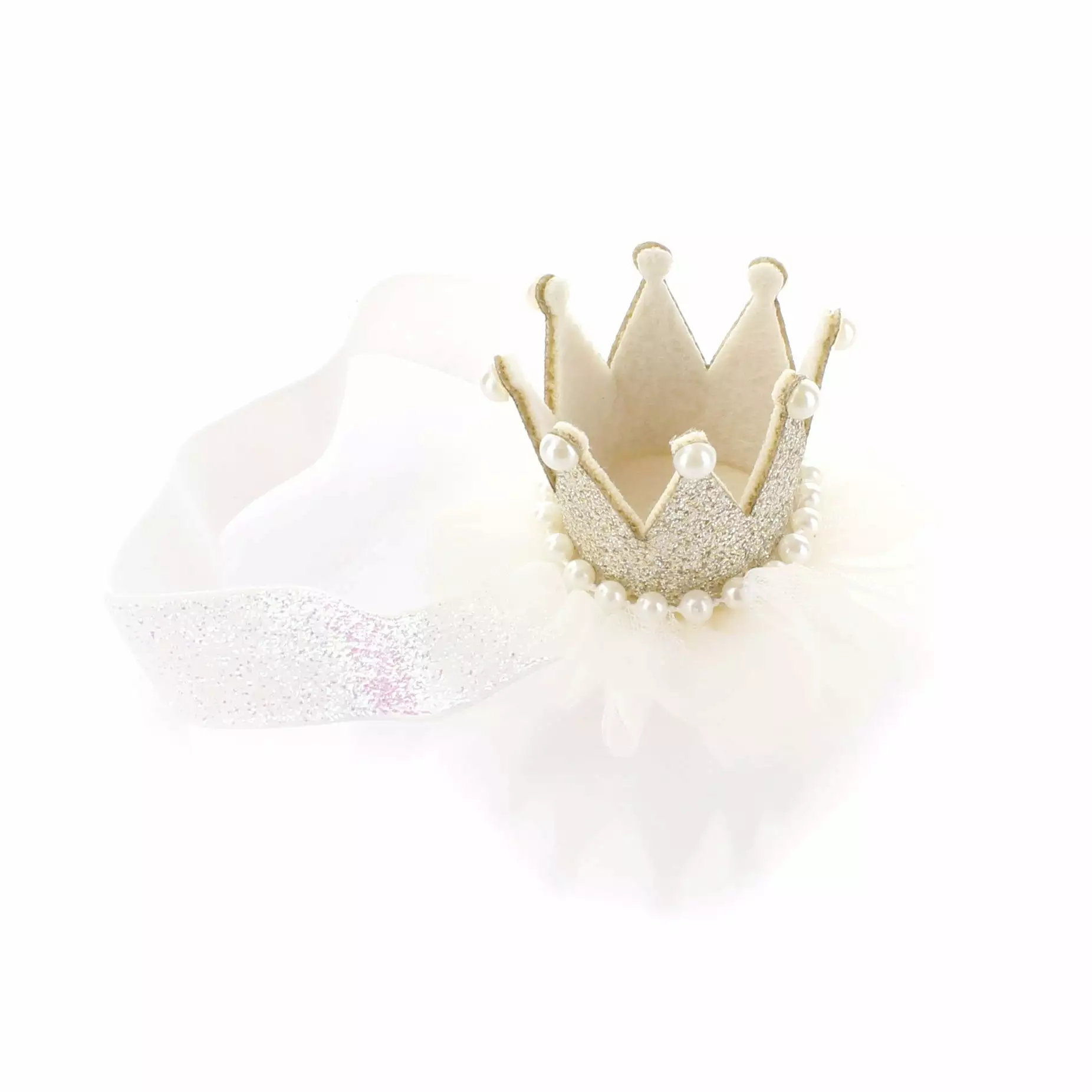 Baby Girl Newborn Princess Crown Headbands - Ivory