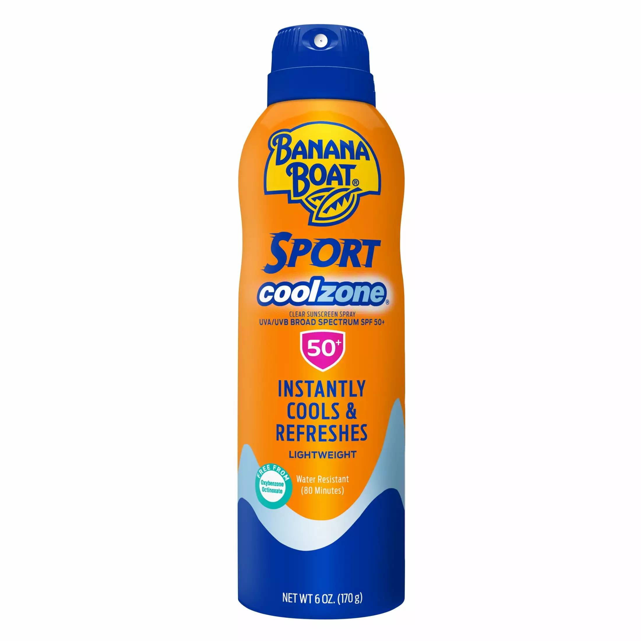 Banana Boat Sport Cool Zone 50 SPF Sunscreen Spray. 6oz. Instantly Cooling Sun Block