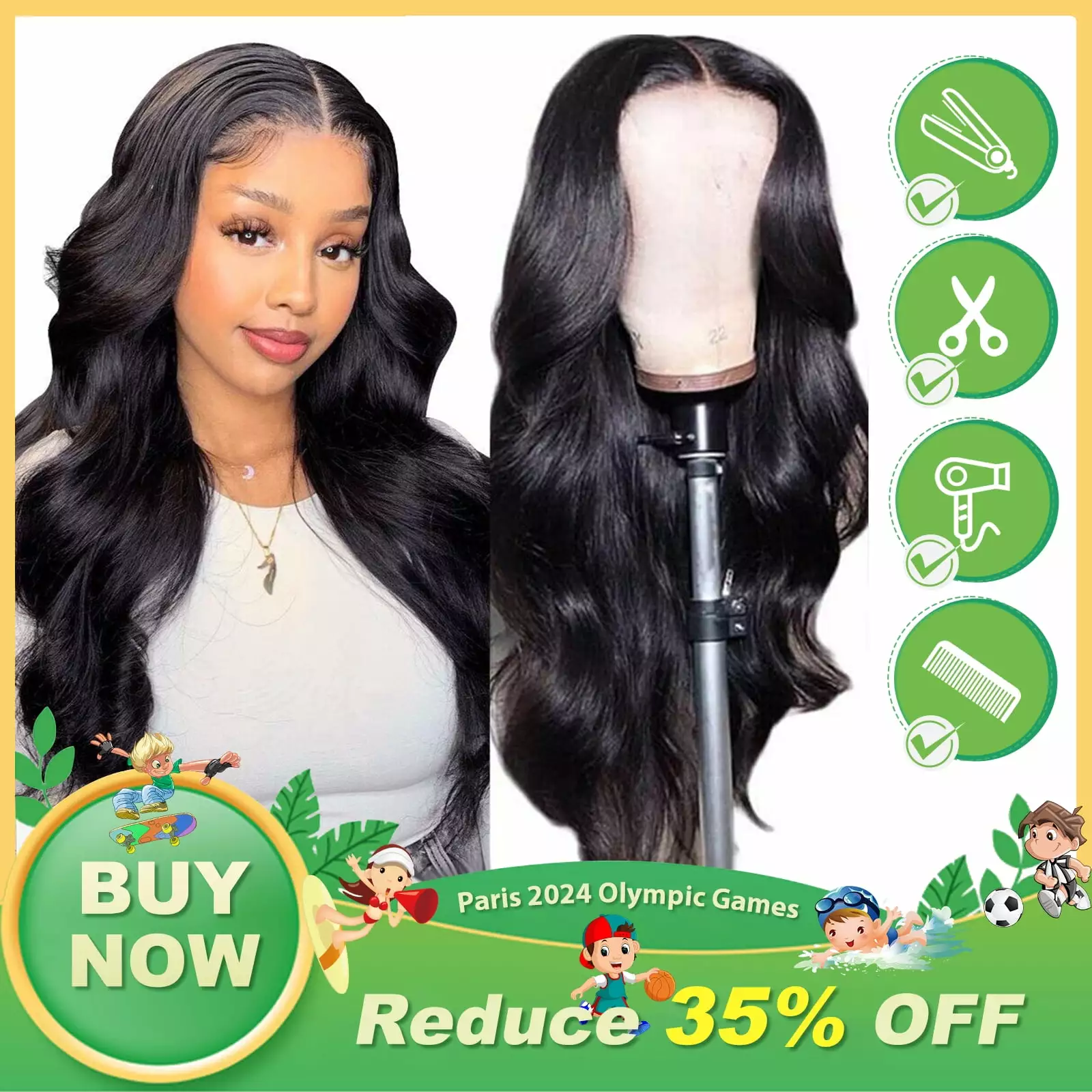 DOPI Body Wave Frontal Wig 13x4 Lace Front Wigs for Women Human Hair 180% Density Hair Natural