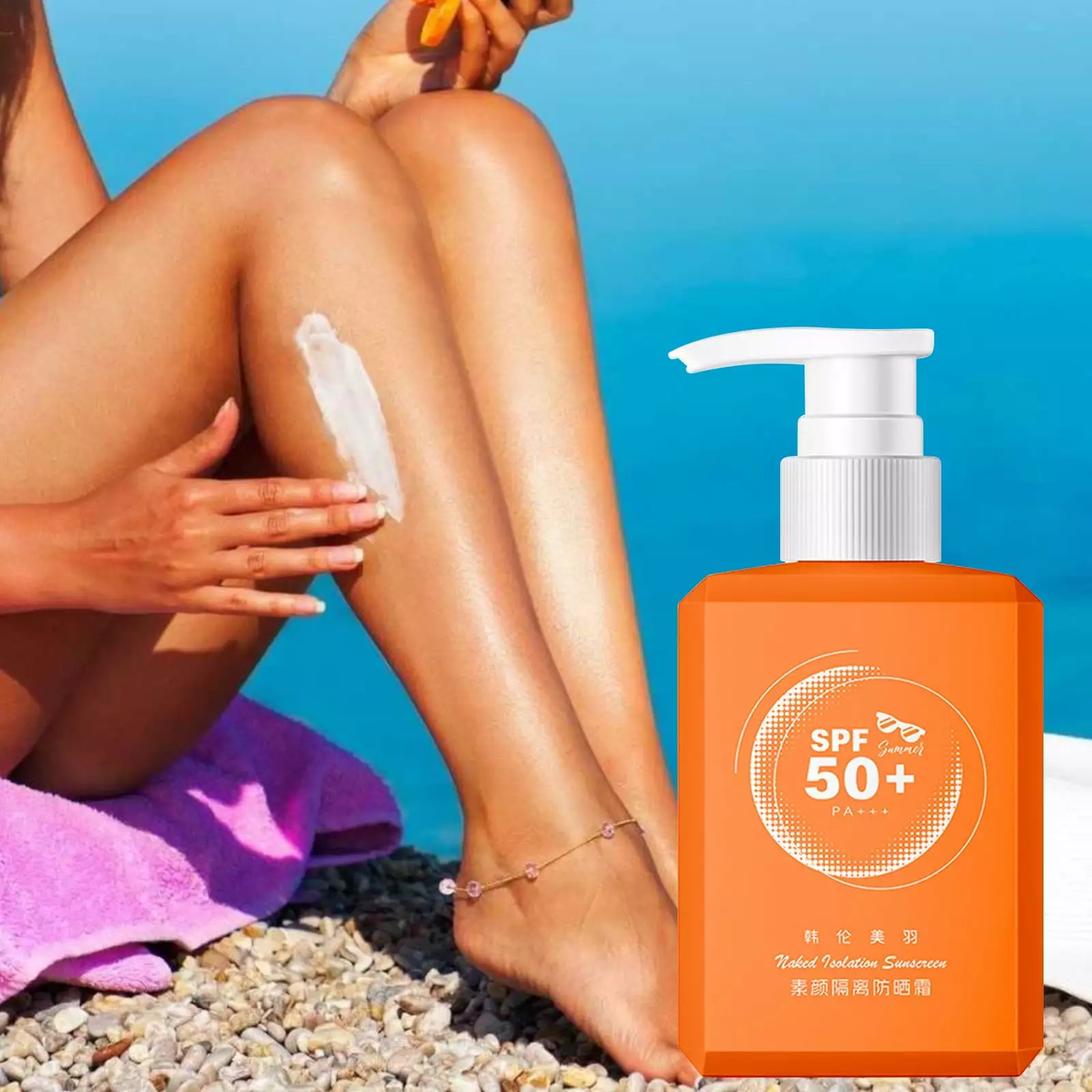 EWASWON Sport Sunscreen Spray.Beach Breeze Defense: Water-Resistant Sunblock SPF 50+ - Your Companion for Fun in the Sun