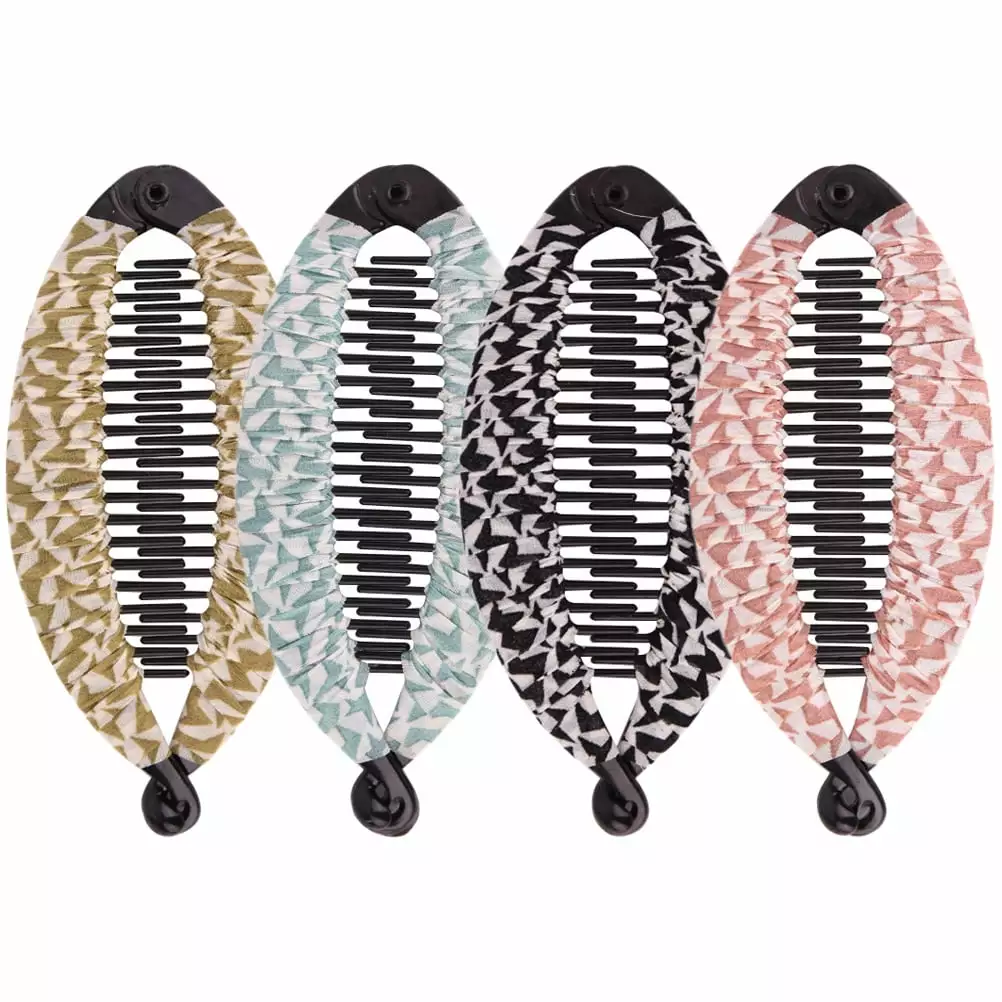 Eease 4pcs Banana Hair Clips Women Fine Hair Thick Hair Decorative Clips Curly Hair Accessories