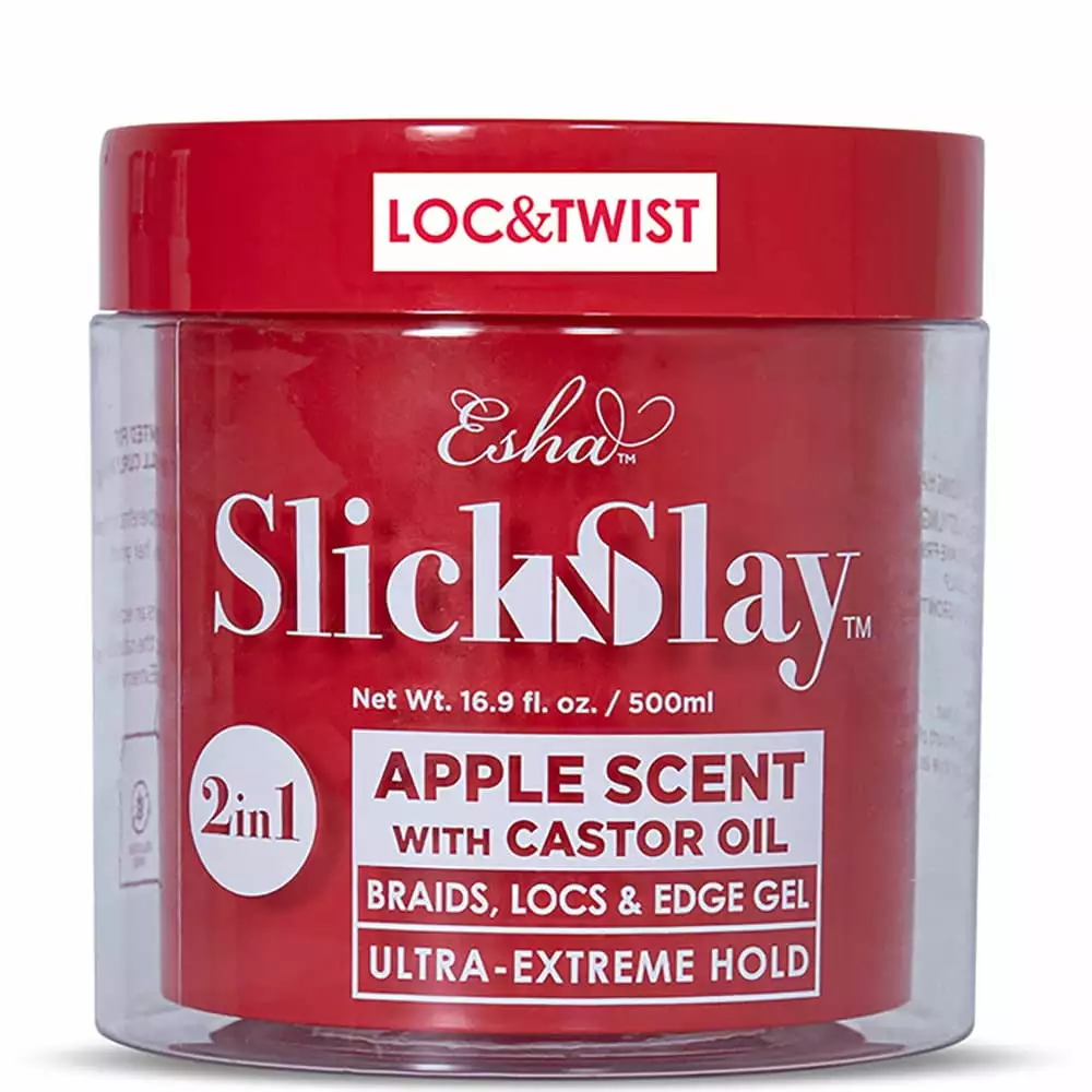 Esha Slick N Slay Ultra Hold Edge Gel 2-in-1 Braid Frizz Control for Unisex Hydrating Apple. 16.9oz