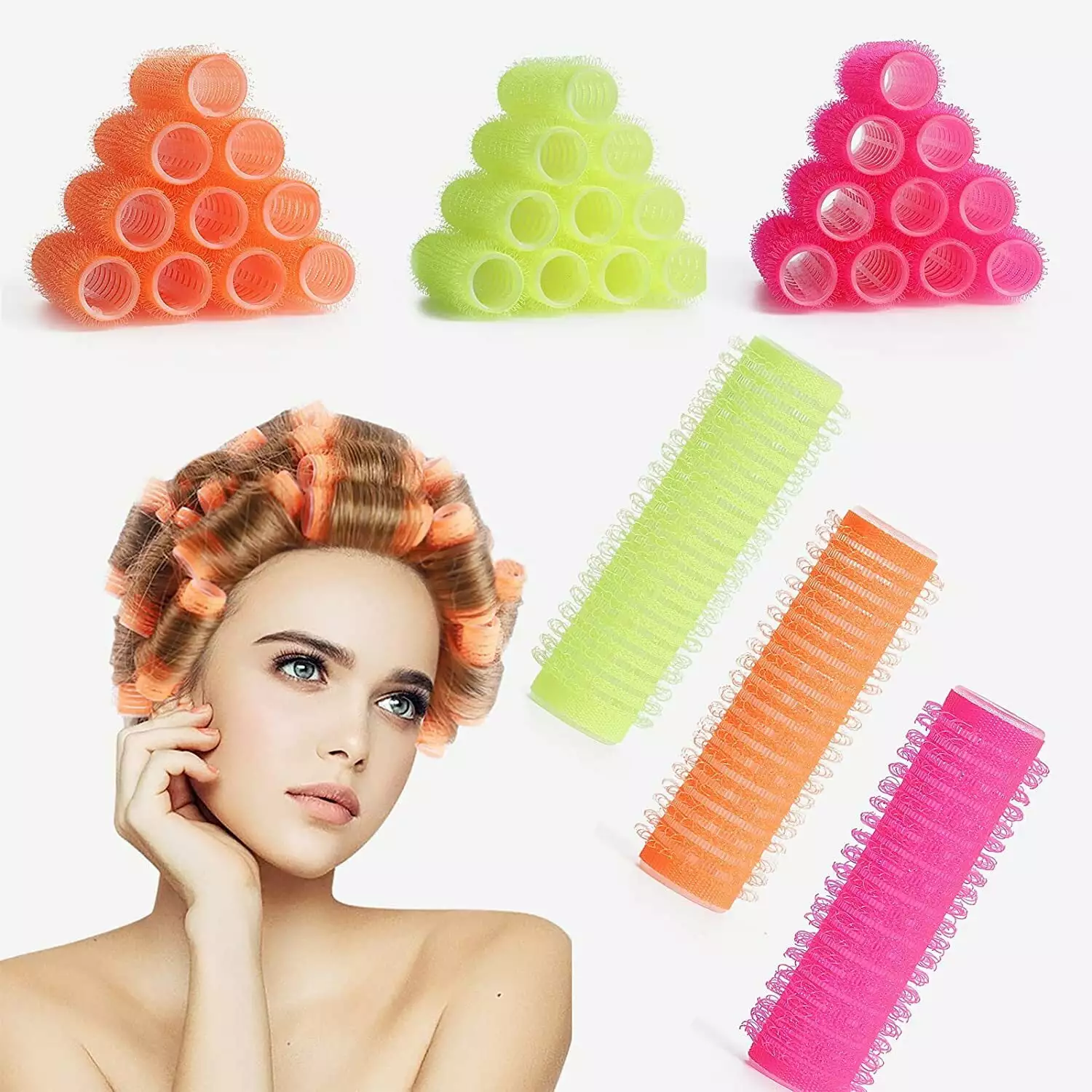 Hair Rollers. Self Grip Hair Curlers for Hair. Short Hair Roller Sets. No heat Salon Hairdressing Curlers Rollers for Women. Pack of 12 Small 0.6 Inch (Random Color)