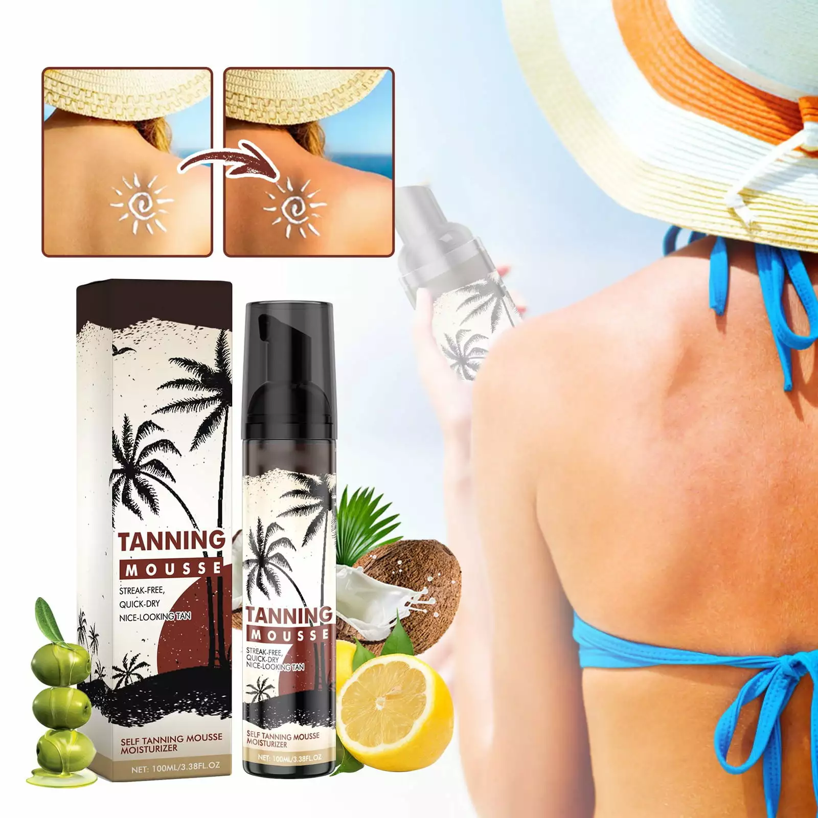 Heizi Other 100 Ml/bottle Self Tanning Natural Bronze Sunless Tanning Body Spray100ml