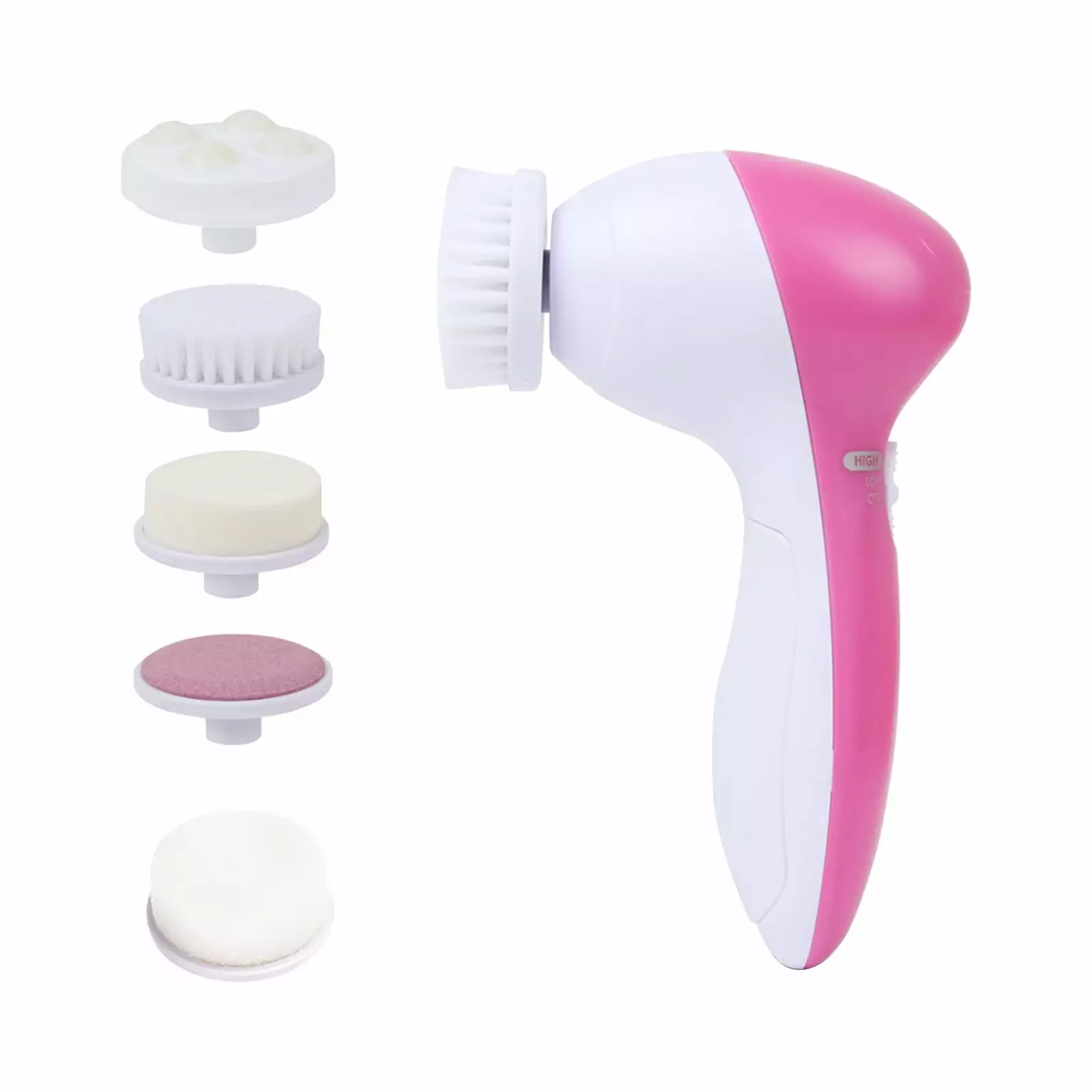 KQJQS Electric Facial Cleansing Brush 5 In 1 Face Skin Spin Brush for Deep Cleansing. Gentle Exfoliating. Blackhead Removing and Massaging. Battery Operated Facial Cleanser Brush