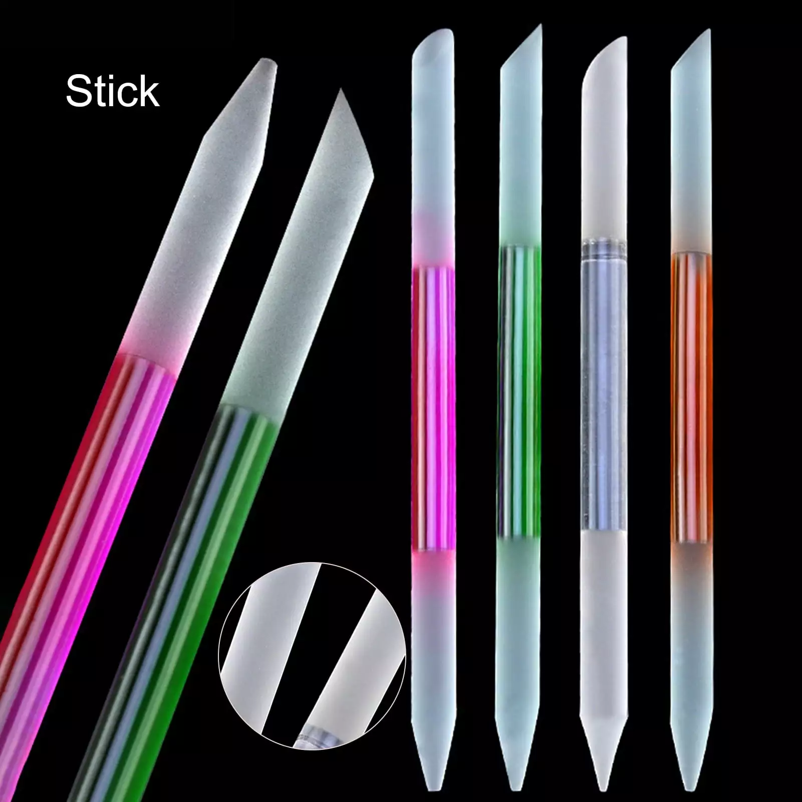 Mairbeon Glass Cuticle Pusher Nail Care Remove Dead Skin Double-Sided Manicure Stick Cuticle Trimmer Tool for Women