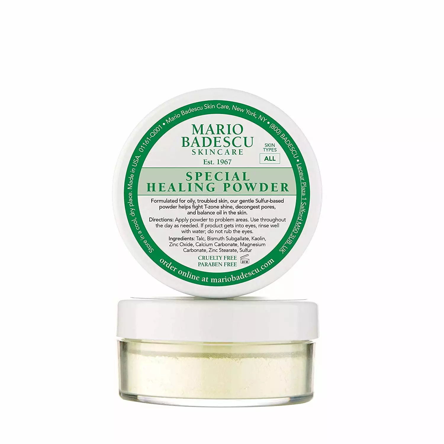 Mario Badescu Special Healing Facial Setting Powder Oil Absorbent and Combats Shine Skin Care. 0.5 oz