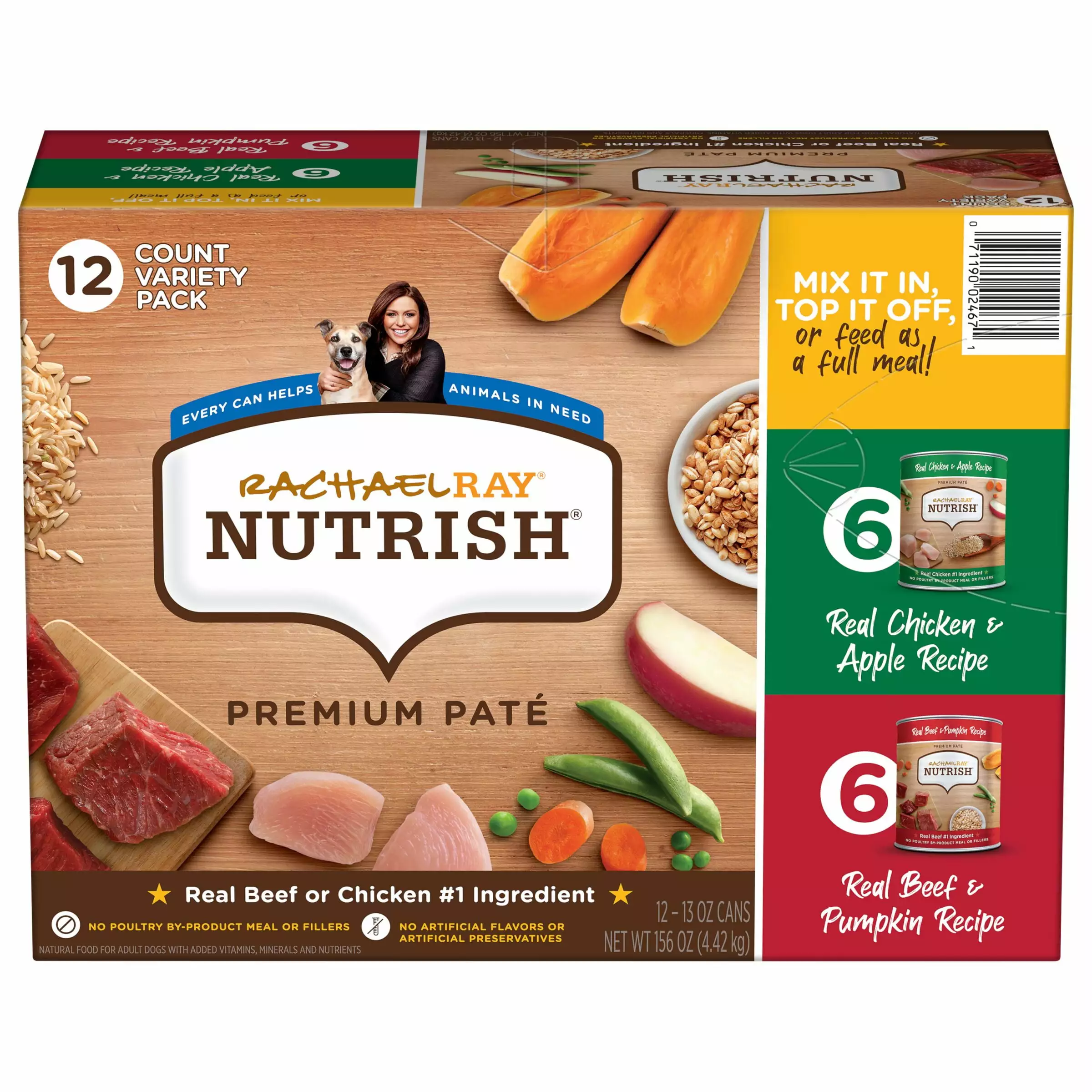 Rachael Ray Nutrish Premium Pat?? Variety Pack Wet Dog Food. 13 oz. Cans. 12 Count