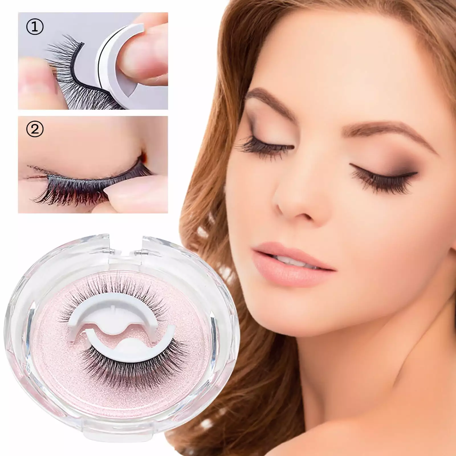 Reusable Self Adhesive Eyelashes Without Glue Natural False Eyelashes Wispy Long Extension Eyelashes Pack Makeup Thick Fake Eyelashes Soft A