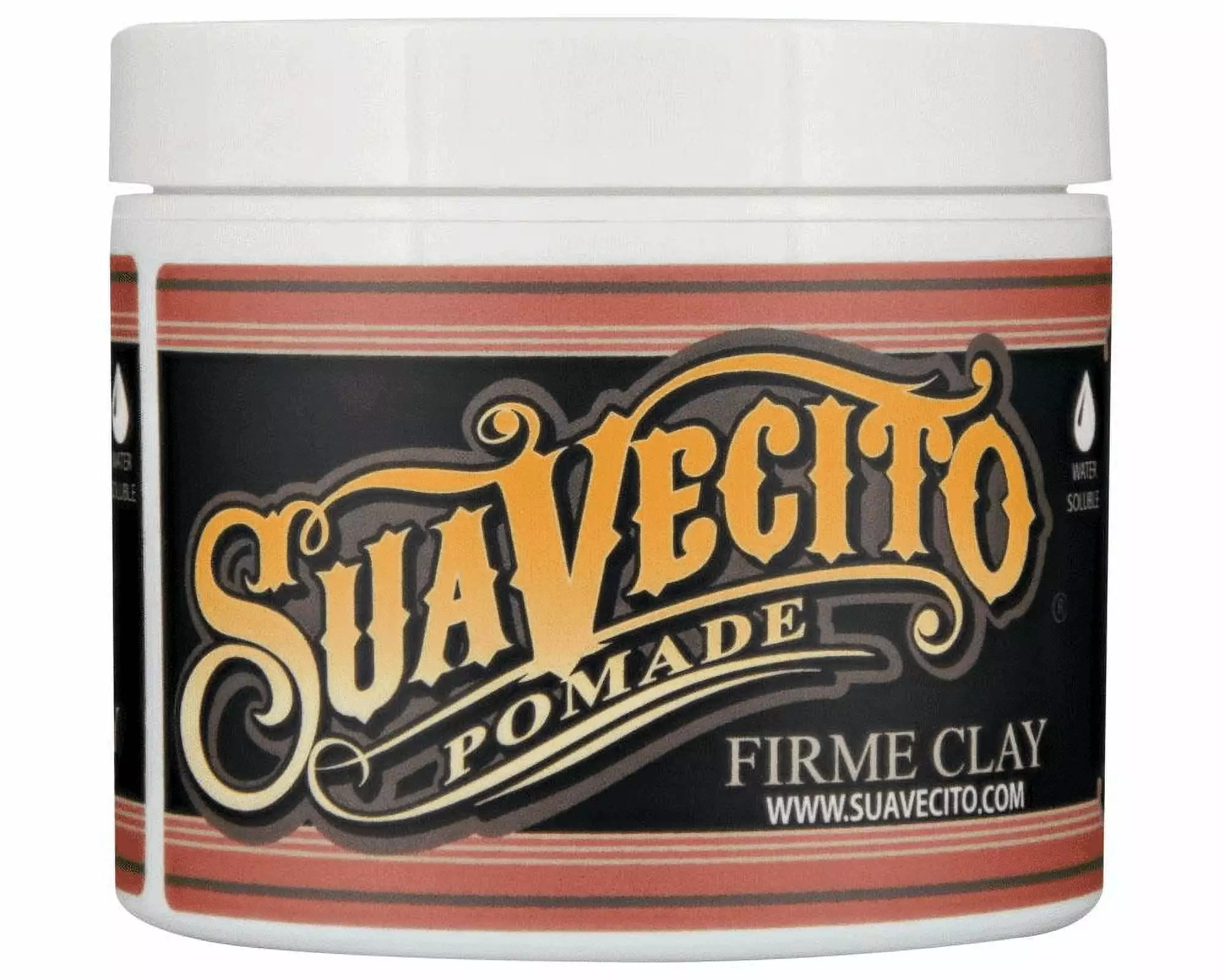 Suavecito Firme Clay Pomade. for All Hair Types. Strong Hold. Men. 4 oz