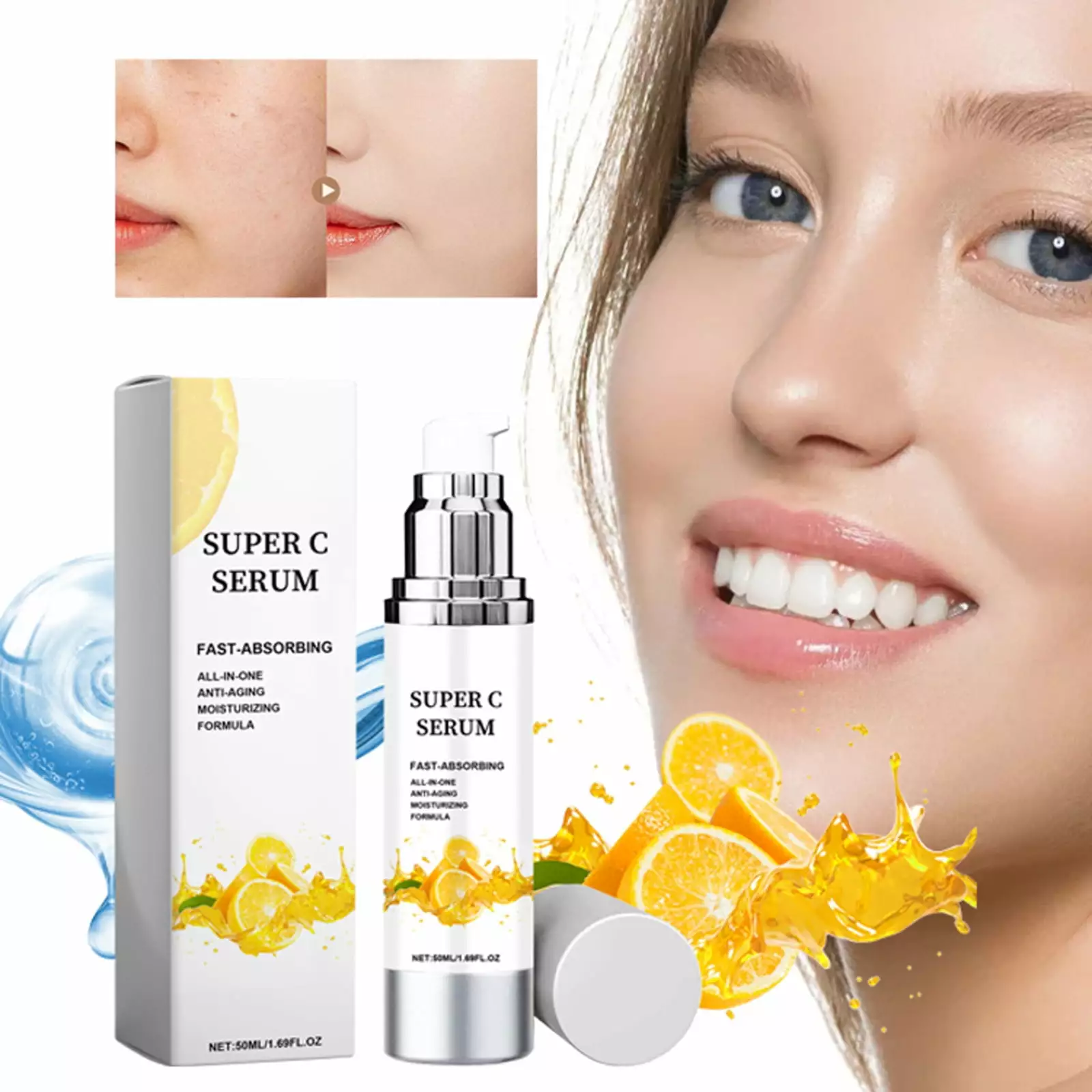 Super C For Women Over 70 Fast Absorbing Vitamin C Hydrates Firms Lifts Skin Suitable For Mature Skin Targets Age Marks Wrinkles And Smoothes Skin Texture 50ml