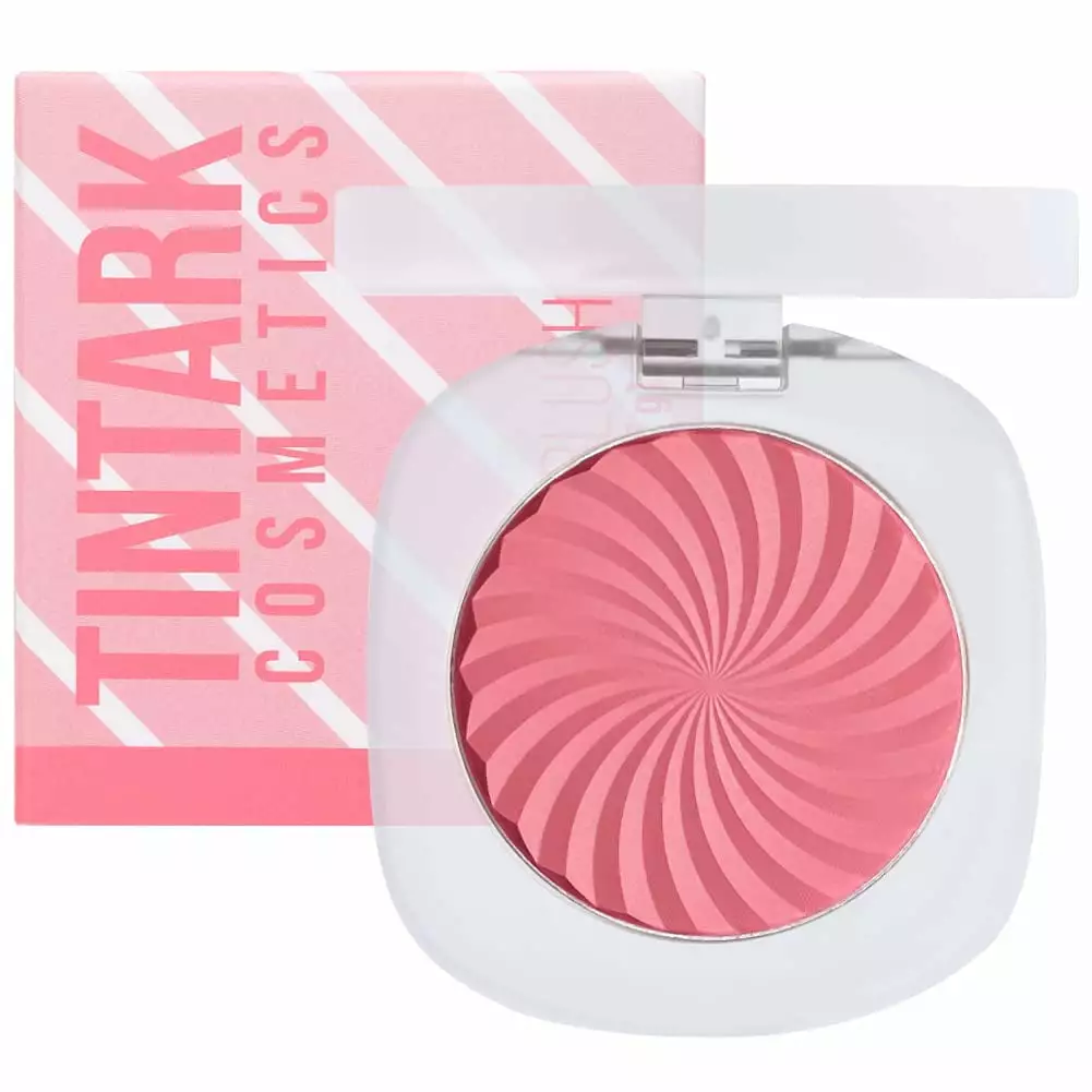 TINTARK Cheeky Blush Compact for Face Cheeks. Talc Free Blusher Palette. Matte Powder Makeup. Natural Healthy. Mauve Pink Magenta Peach Red. Vegan Cruelty Free