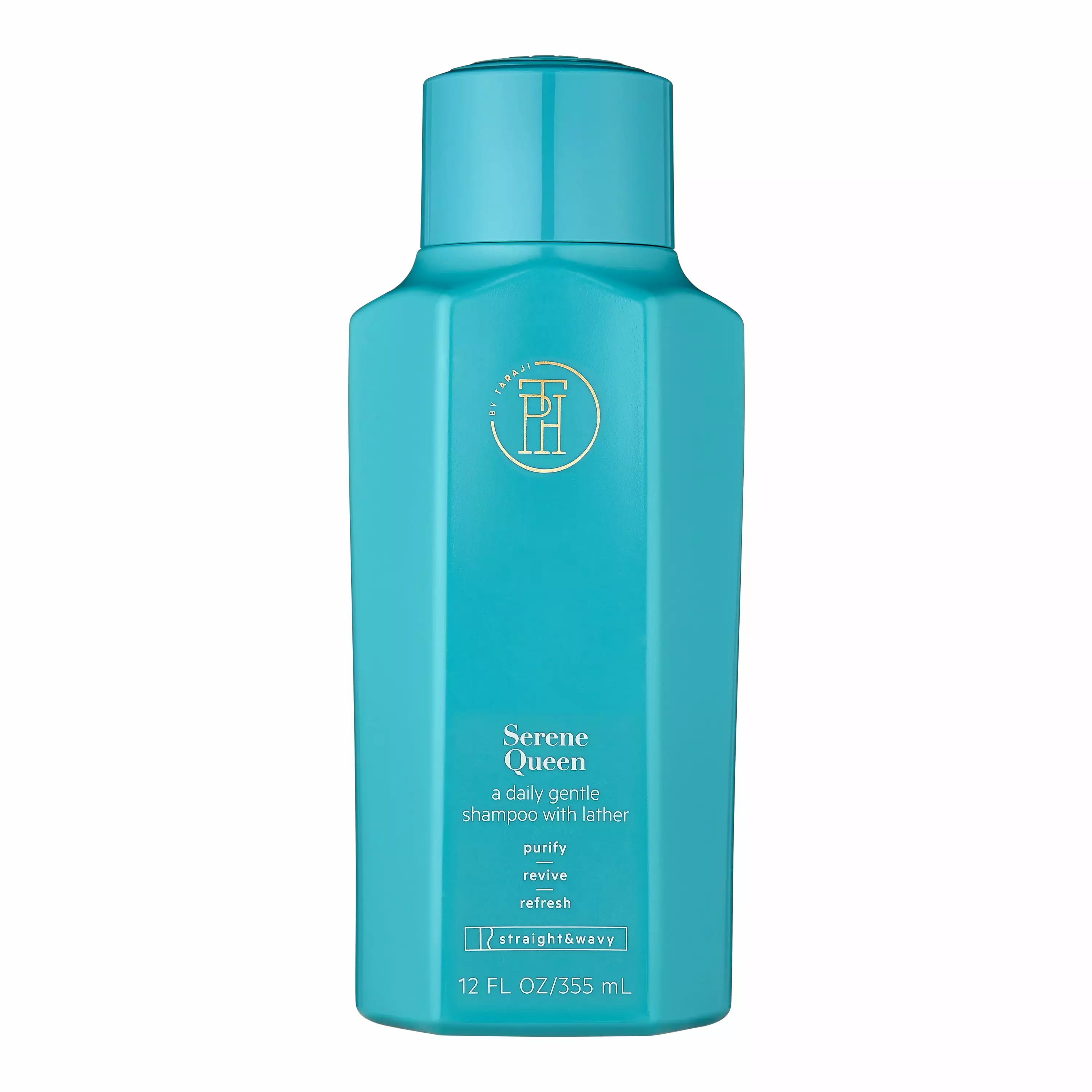 TPH BY TARAJI Serene Queen Sulfate Free Deep Cleansing Hair Shampoo & Detangler with Chamomile & Green Tea for Straight & Wavy Hair | Gentle & Hydrating | Vegan. 12 oz.