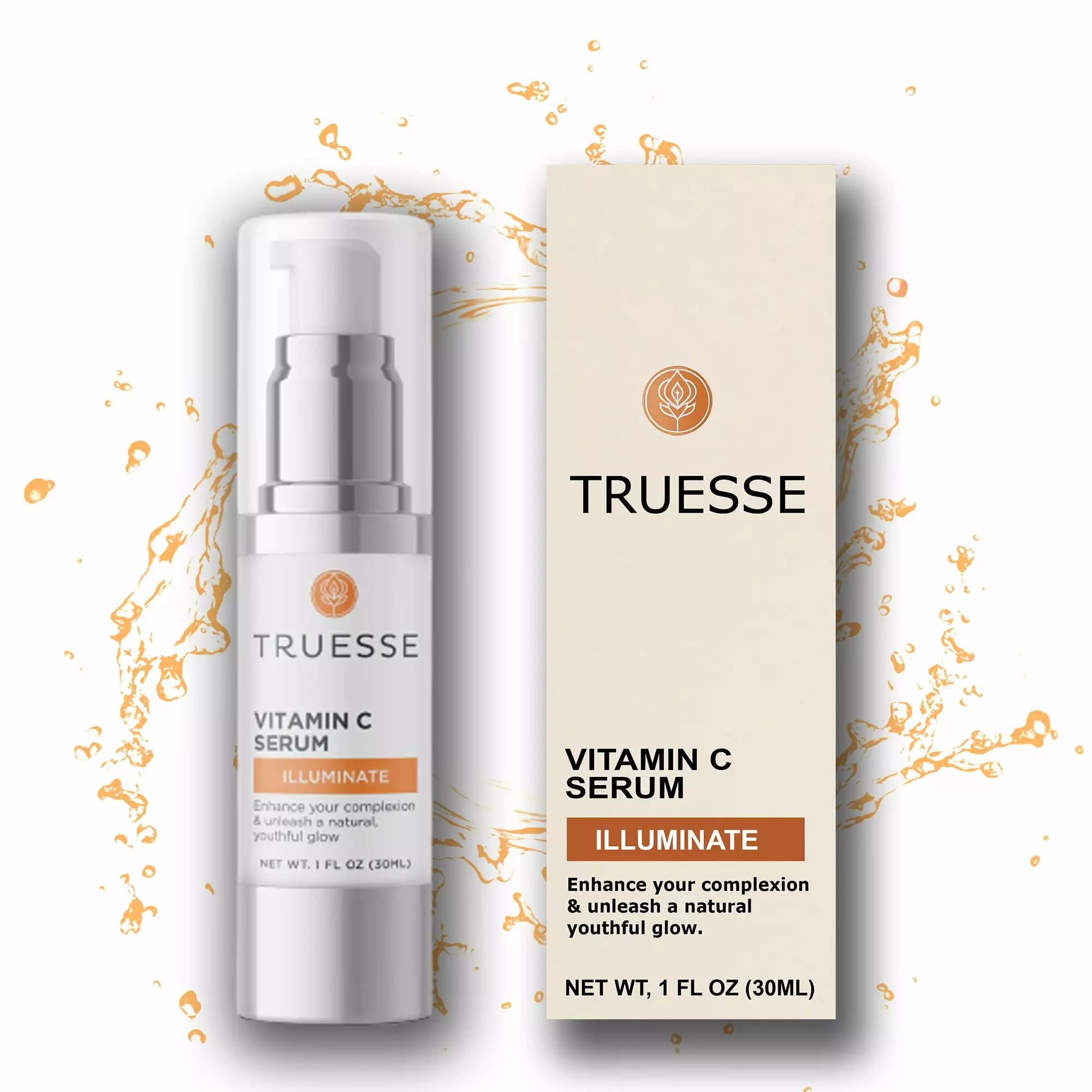 TRUESSE Vitamin C Serum For Face - Anti Aging Anti-Wrinkle Facial Serum - Hyaluronic Acid Serum