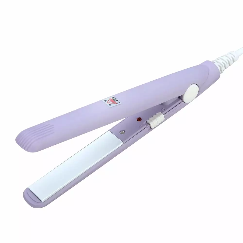 Tebru Mini Hair Flat Iron Ceramic Straightener Tourmaline Flat Iron Hair Curler