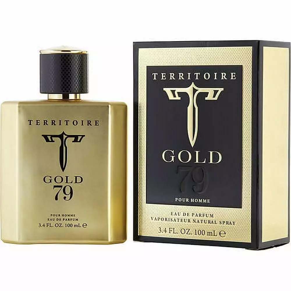 Territoire Gold 79 Eau de Parfum Spray for Men. Masculine Fragrance. Woody and Spicy Scent. 3.4 fl.oz