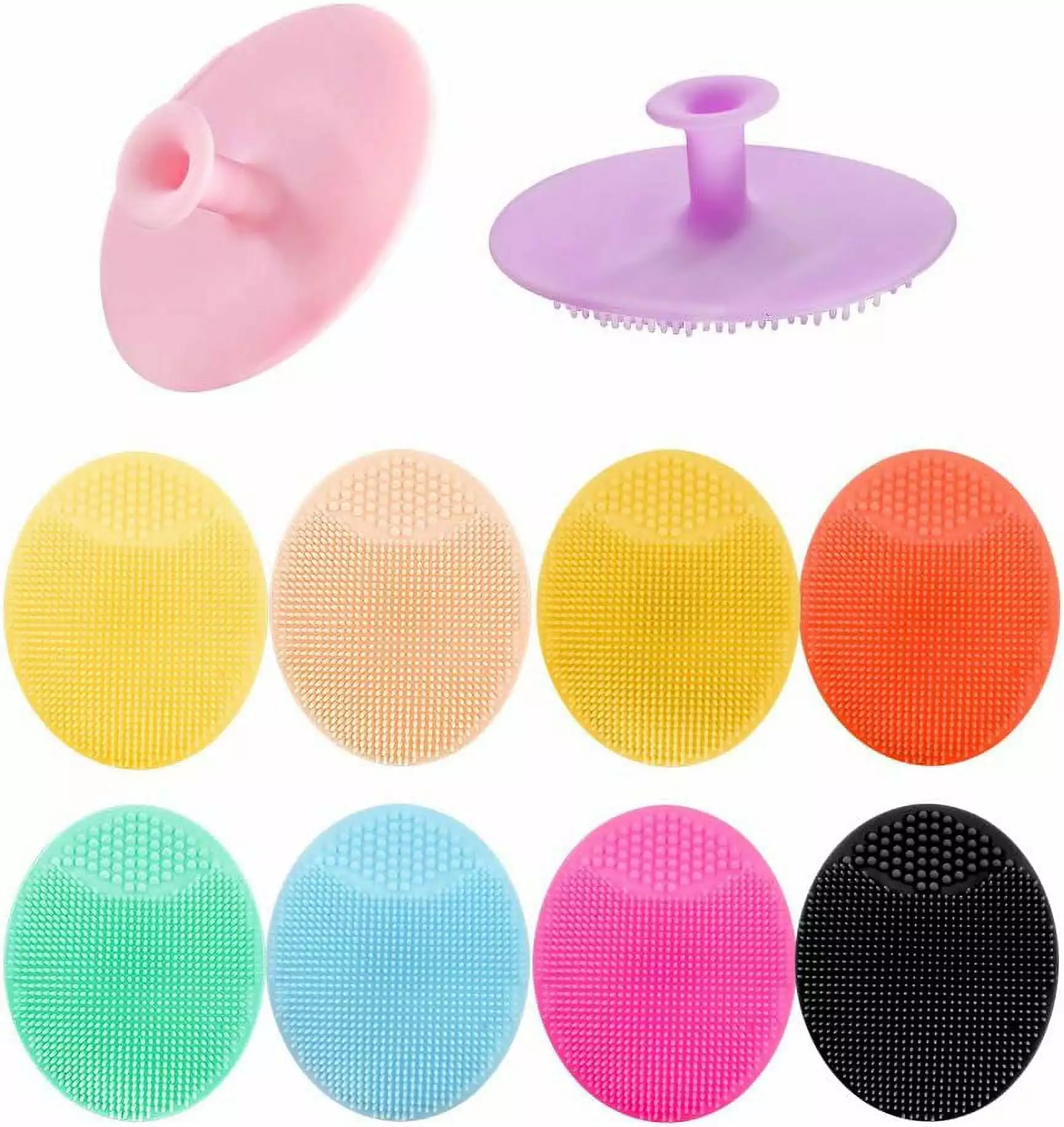 Tutuviw 3PCS Soft Silicone Face Scrubber.Facial Cleansing Brush.Facial Exfoliation Scrub for Massage Pore Cleansing Blackhead Removing Deep Scrubbing for All Kinds of Skins