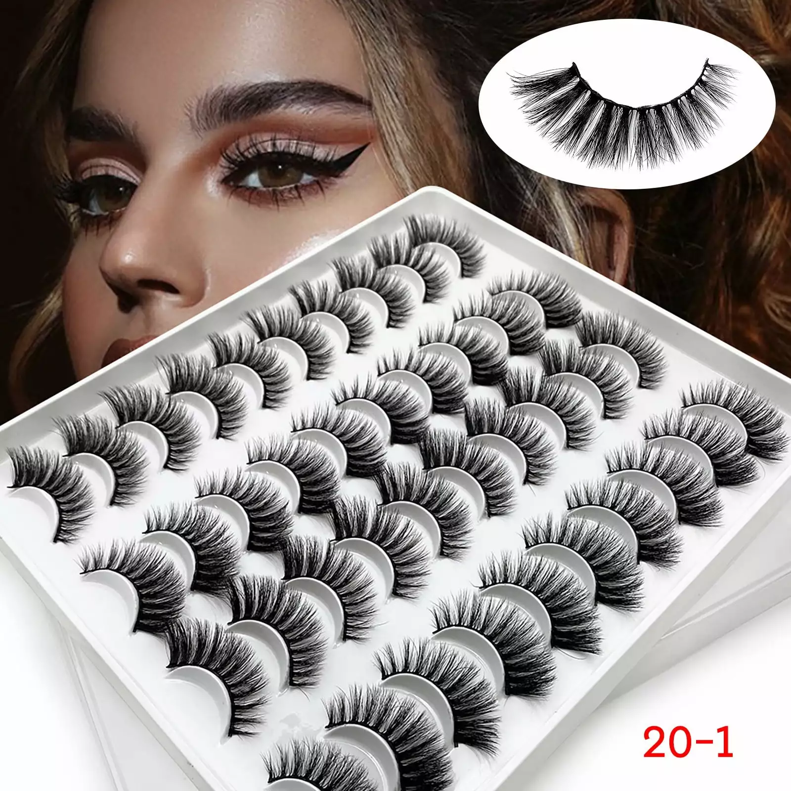 WOAHU Lash Clusters20 Pair 3d False Eye Lashes Wispy Cross Extension Eyelashes Set False Eyelashes Thick Eyelashes