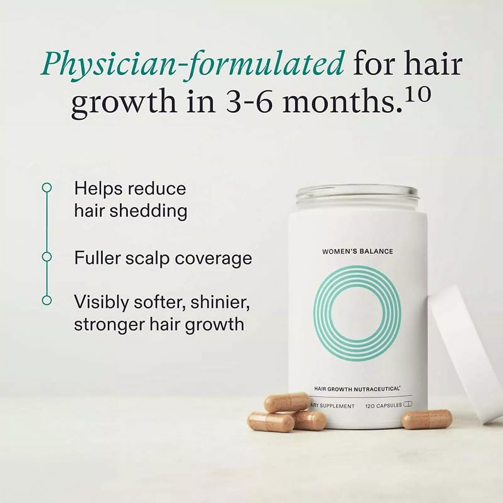 Women's Balance Hair Growth Supplements.Ages 45 and Up. 60 Count-Hair Loss Prevention .Health. FREE SHIPPING