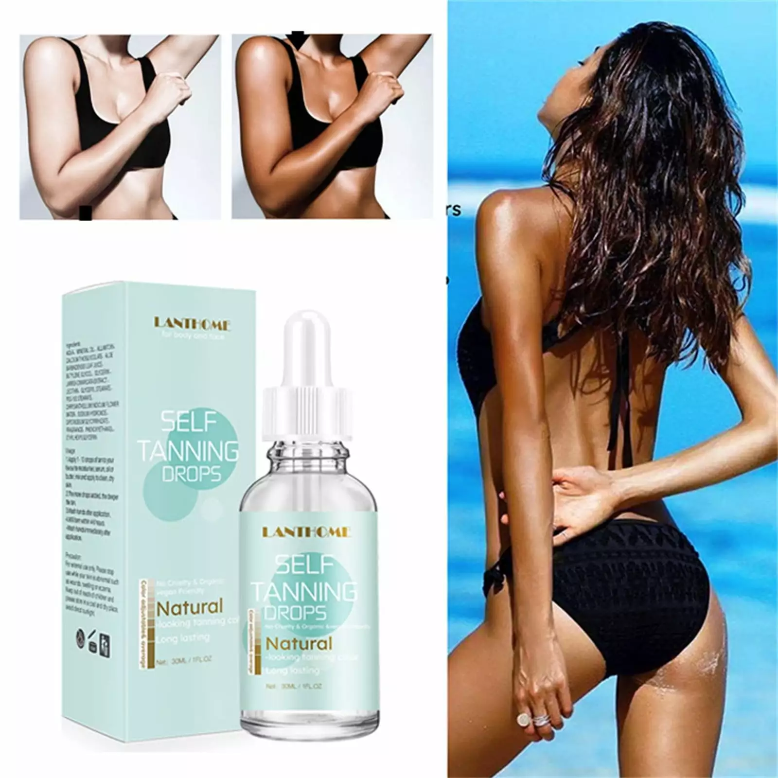 Zougou Self Tan Tanning Spray Long Lasting Tan Body Mist Fake Beach 30Ml Color One Size