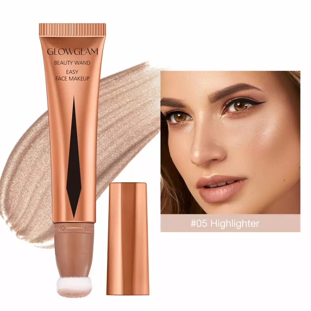 Liquid Contour Beauty Wand.Gel Cream Contour Bronzer Stick.Blendable Matte Finish Face Shades Pencil.Long Lasting Smooth Moisturize Gliding Face Makeup.With A Sponge Tip.#05 Contour Wand